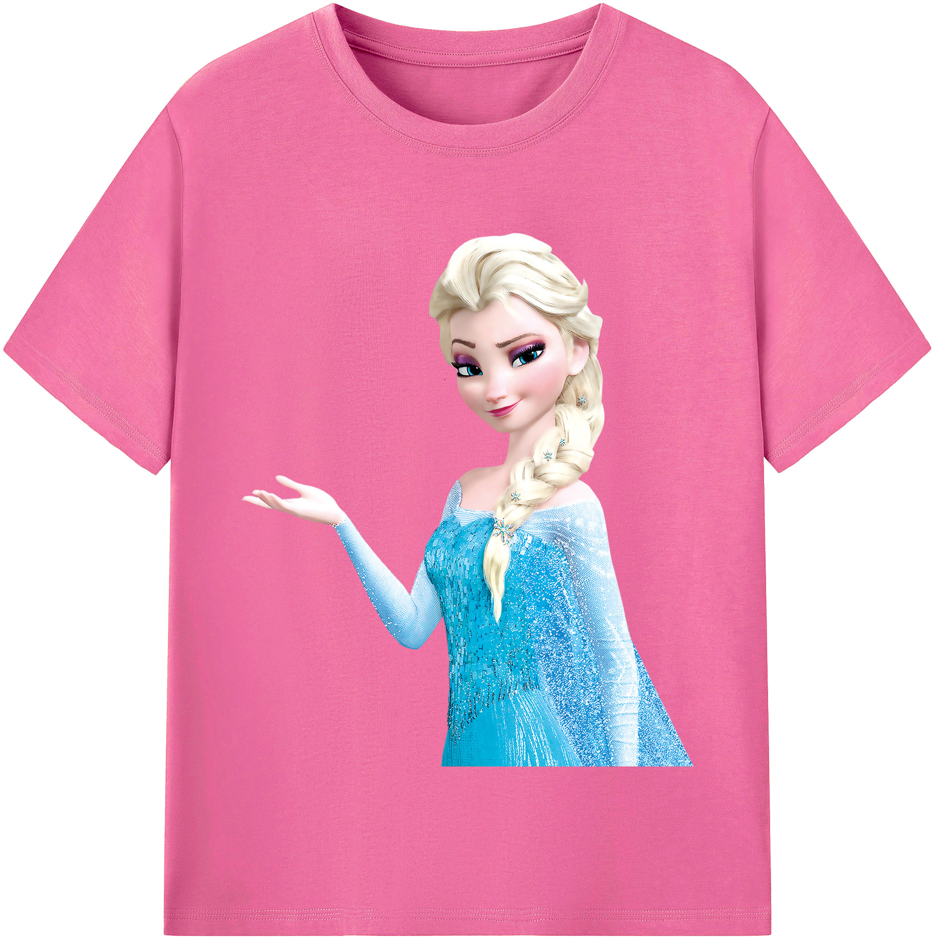 （画像用） アナと雪の女王 アンナ エルサ Frozen Anna Elsa レディースカジュアルプリントTシャツ（綿100％）